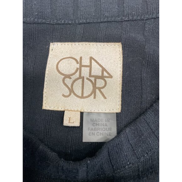 Chaser Black Midi Ribbed Bodycon Dress Size L - Picture 4 of 5